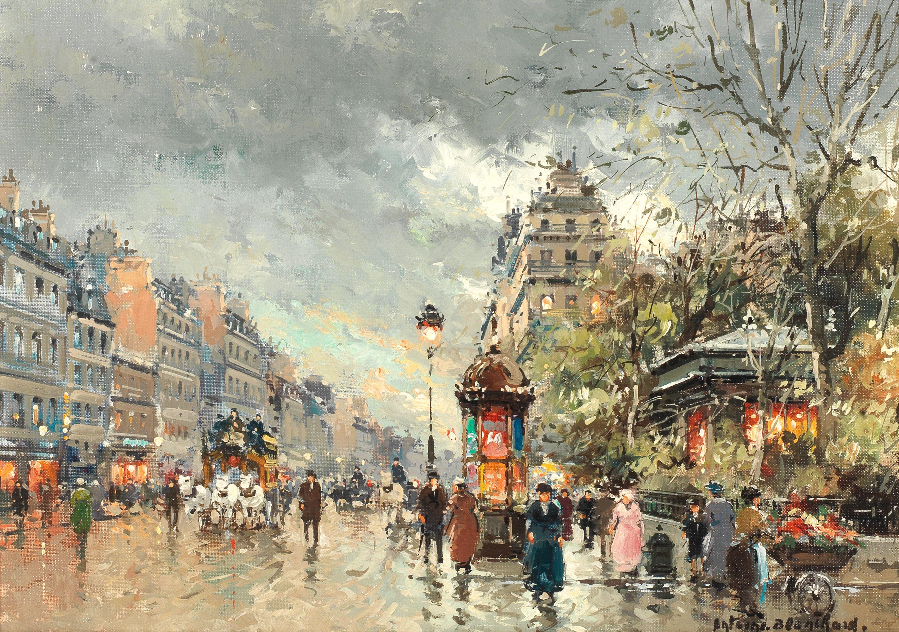 Antoine Blanchard - \'Square Montholon, rue Lafayette, Paris\'