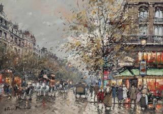 Antoine Blanchard - The Café De La Paix, Boulevard Des Capucines, Paris, 1900