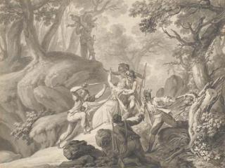 Antoine Borel - Un paysage boisé avec une femme attaquée par des soldats, l\'un enlevant son enfant