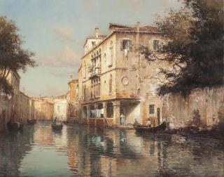 Antoine Bouvard - A Conversation On A Venetian Canal