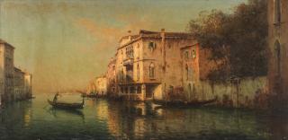 Antoine Bouvard - A gondola on a Venetian canal