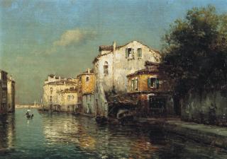 Antoine Bouvard - A Gondolier On A Venetian Canal