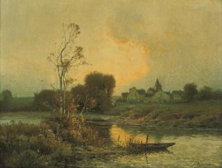 Antoine Bouvard - A village at the bend of the river