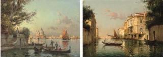 Antoine Bouvard - Arrival At The Palace; And Gondolier In The Evening Light