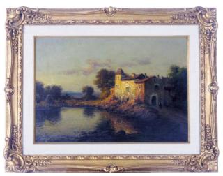 Antoine Bouvard - Farmhouse by a lake