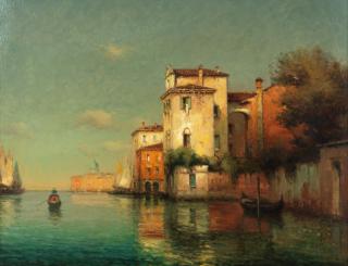 Antoine Bouvard - Gondolier on a Venetian canal
