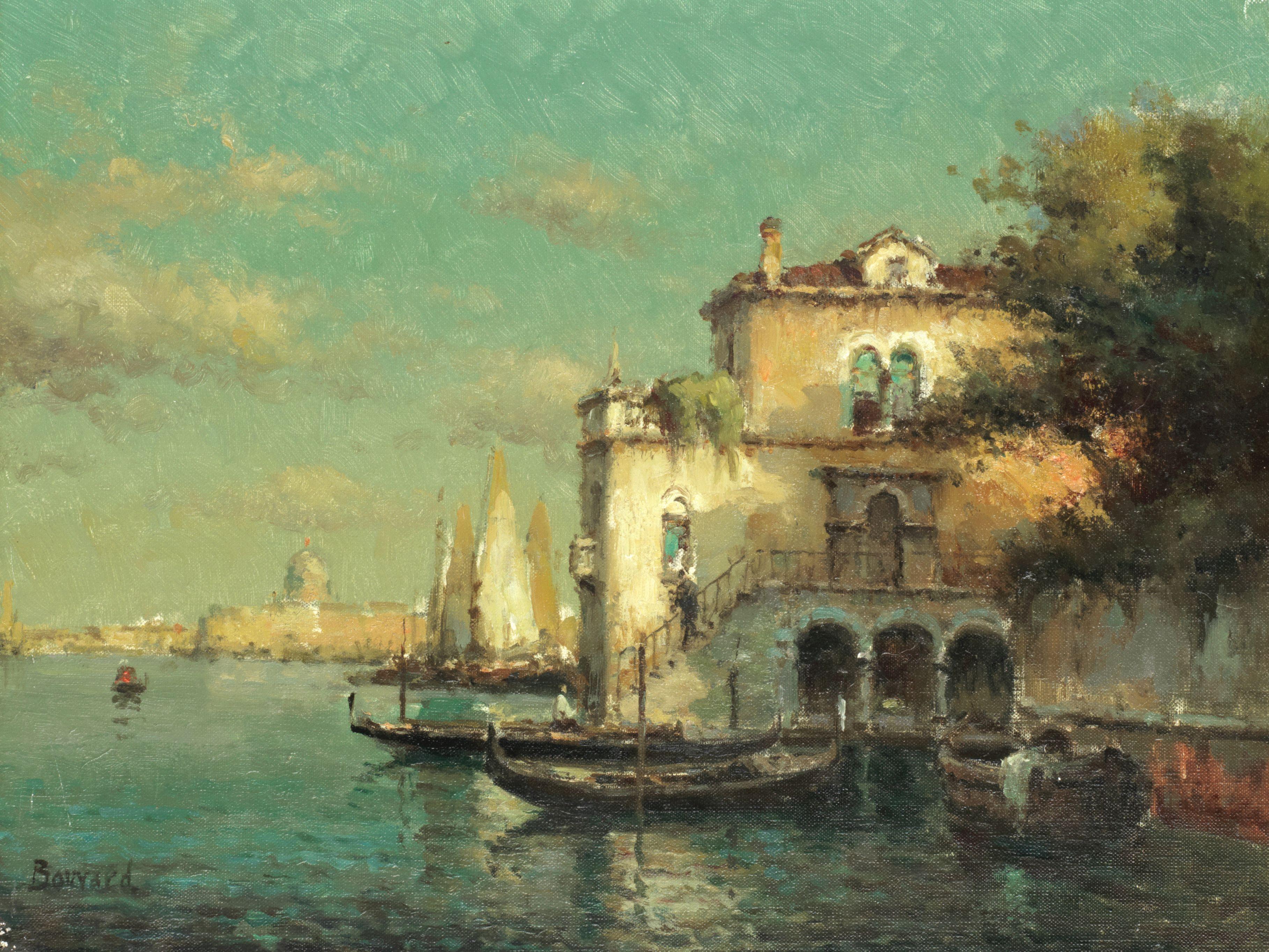 Antoine Bouvard - Gondoliers On The Fringes Of The Lagoon, Venice