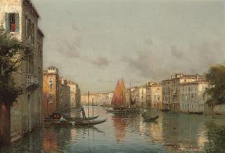 Antoine Bouvard - Gondoliers on the Grand Canal