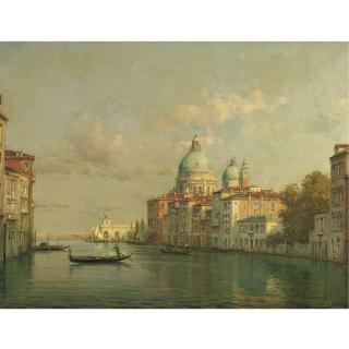 Antoine Bouvard - View Of The Grand Canal With Santa Maria Della Salute