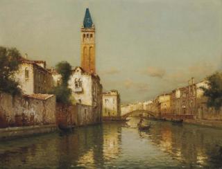 Antoine Bouvard - Vue du Campanile sur le rio San Barnaba à Venise