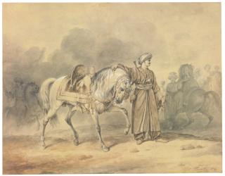Antoine-Charles-Horace Vernet - A Mameluk Leading His Horse