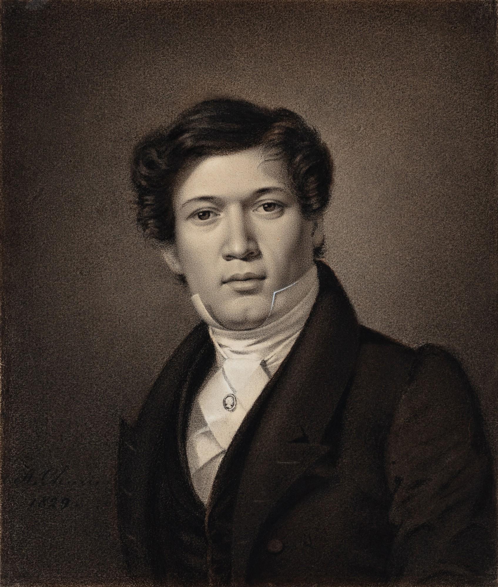 Antoine Chazal - Head and shoulders portrait of a young gentleman