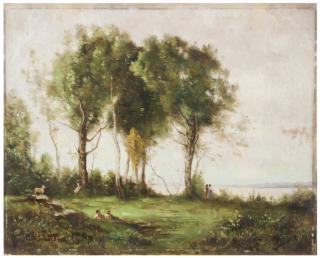 Antoine Chintreuil - Paesaggio con alberi