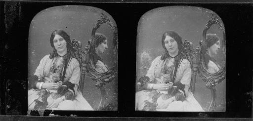 Antoine Claudet - Portrait of a lady with a mirror, 1850s