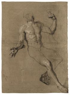 Antoine Coypel - A Study Of A Male Seated Nude, For Bacchus