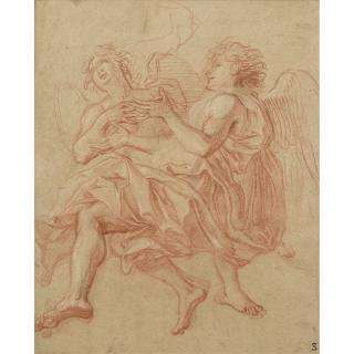 Antoine Coypel - Deux Angesantoine Coypel ; Two Angels ; Red Chalk, Black Chalk, Heightened With White Chalk