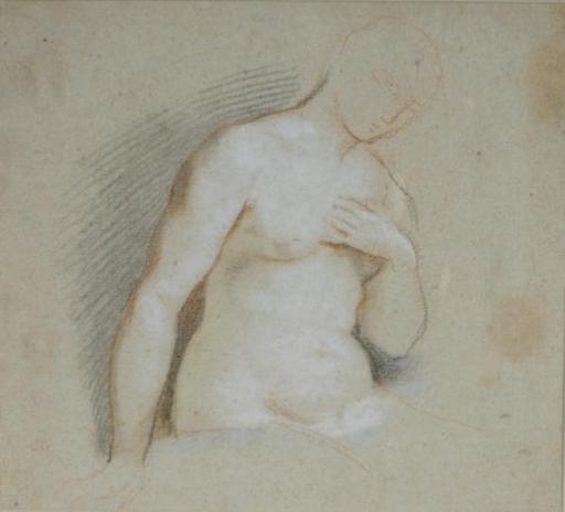 Antoine Coypel - Study of a female nude, half-length