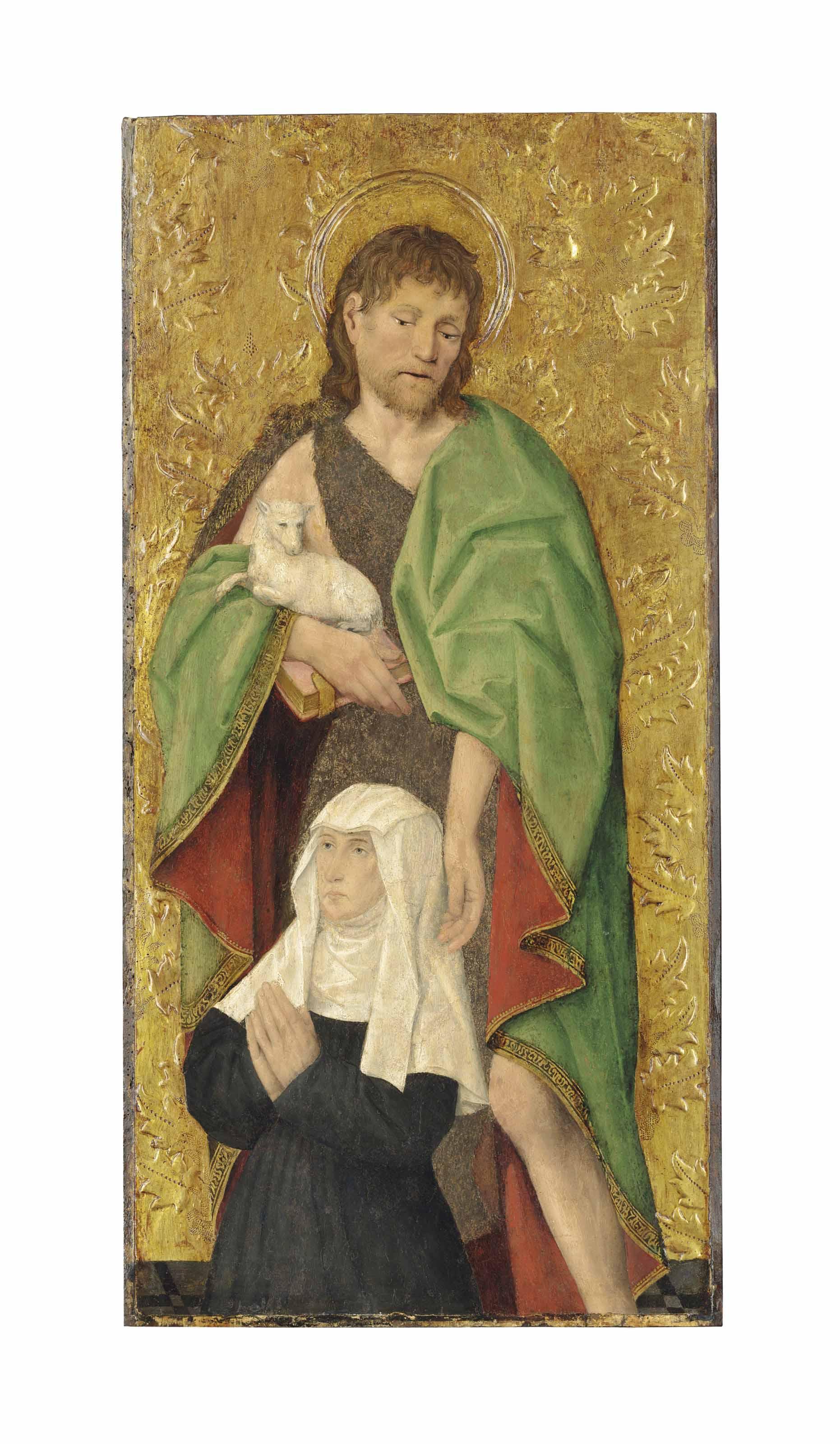 Antoine De Lonhy - Saint John the Baptist presenting a kneeling female donor – a fragment