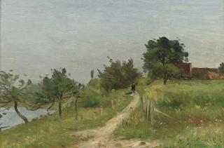 Antoine Guillemet - Chemin au bord du lac