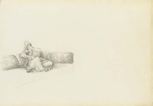 Antoine-Ignace Melling - Portrait Présumé de la Sultane Hadigé Assise Sur Un Sofa