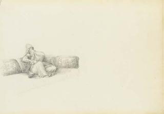 Antoine-Ignace Melling - Portrait Présumé de la Sultane Hadigé Assise Sur Un Sofa