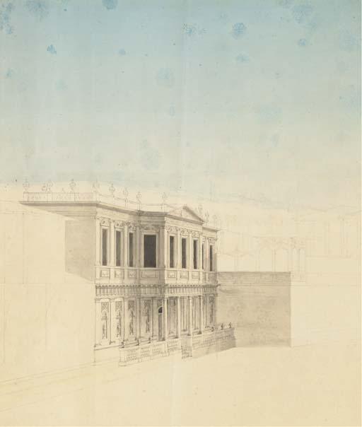 Antoine-Ignace Melling - Une Vue du Pavillon de la Sultane Hadigé À Defterdar Bournou