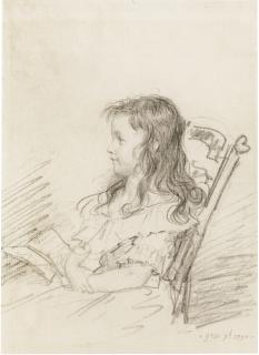 Antoine-Jean, Baron Gros - Portrait Of A Young Girl, Sitting In A Chair With A Book In Her Hand