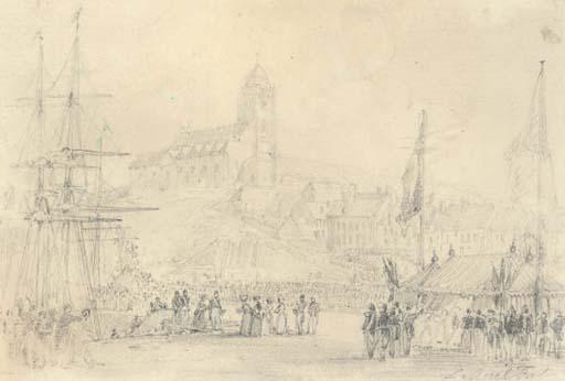 Antoine-Leon Morel-Fatio - The arrival of Queen Victoria at Treport, 2nd September 1843
