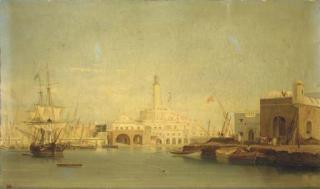 Antoine-Leon Morel-Fatio - Vue du Port D\'Alger, L\'Amirauté