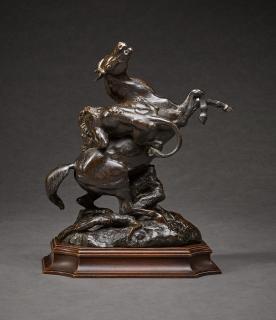 Antoine-Louis Barye - Cheval Surpris Par Un Lion (Première Version) (Horse Surprised By A Lion) (First Version)