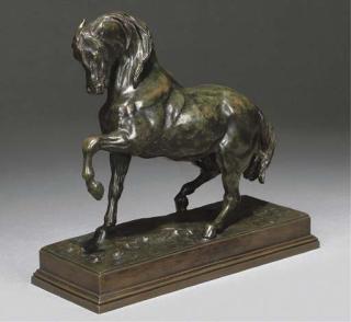 Antoine-Louis Barye - Cheval turc No2, antérieur gauche levé (Turkish horse No2, left fore-leg raised)