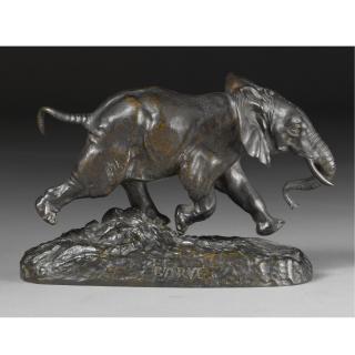 Antoine-Louis Barye - Elephant Du Senegal-A Running Senegalese Elephant