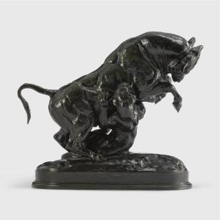 Antoine-Louis Barye - French Taureau Attaqué Par Un Tigre
