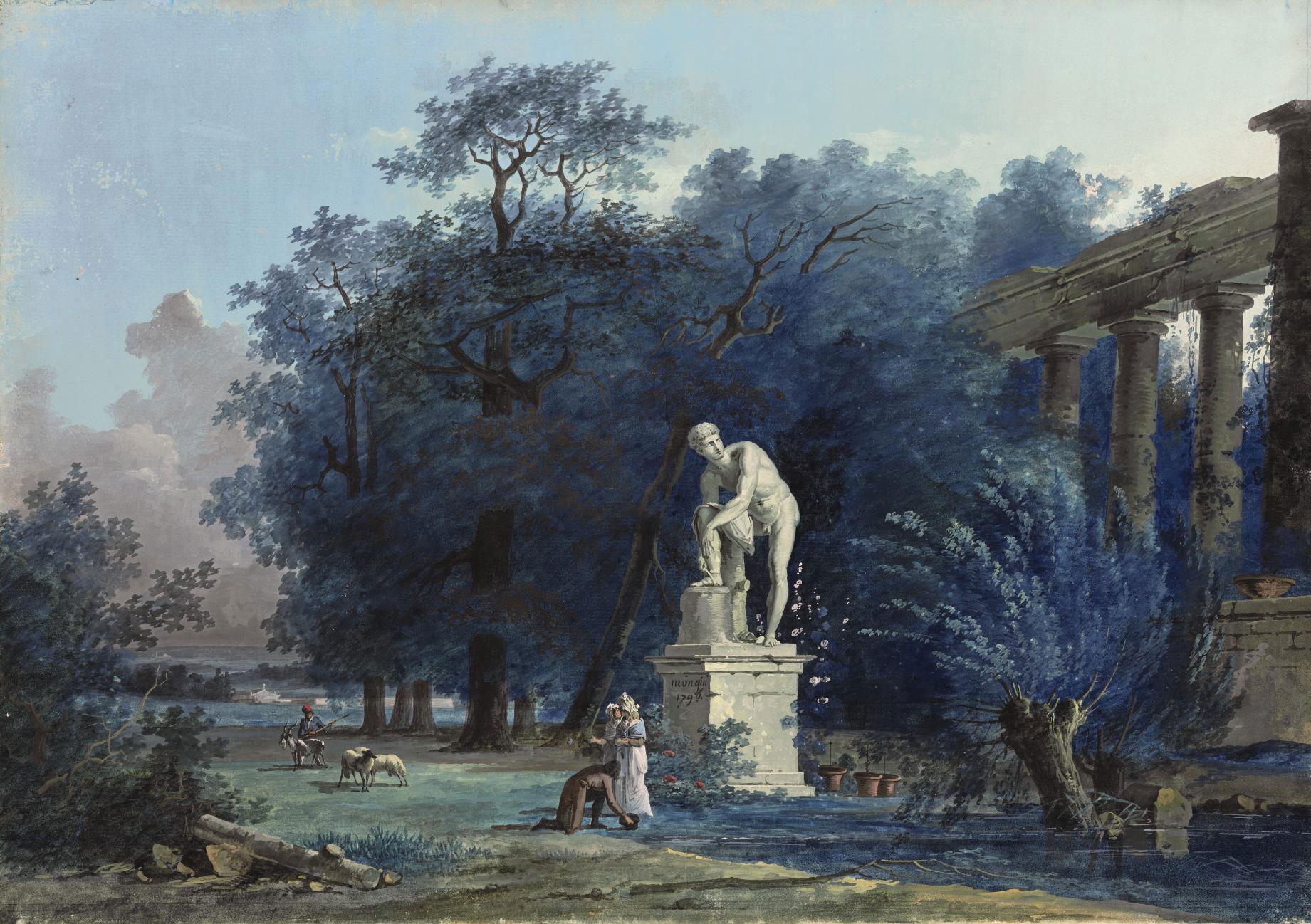 Antoine-Pierre Mongin - A garden with ruins