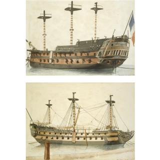 Antoine Roux The Elder - A Pair Of Ship Portraits: Le Dix Aout And Toulon