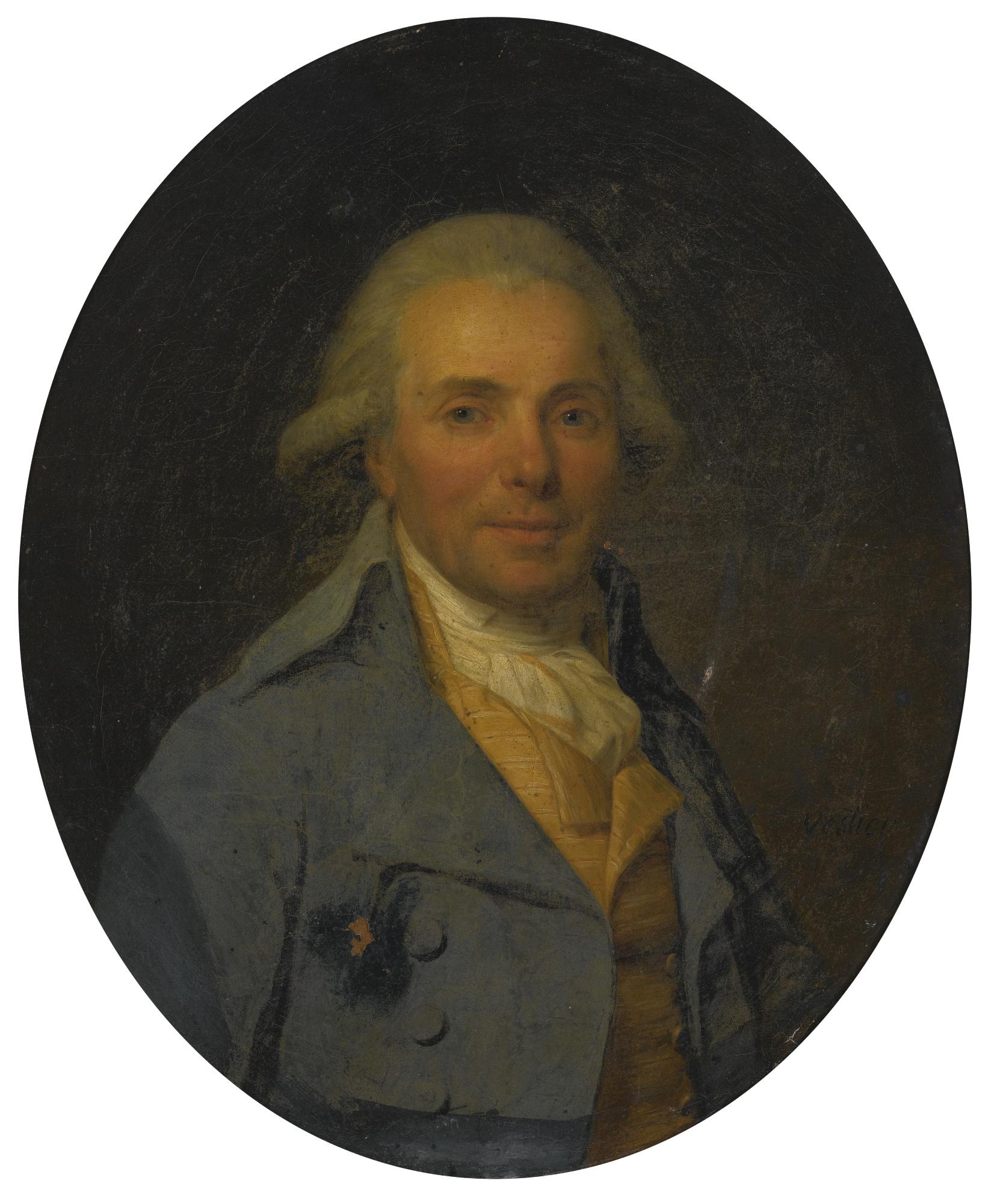 Antoine Vestier - Portrait Of A Man Wearing A Blue Coat