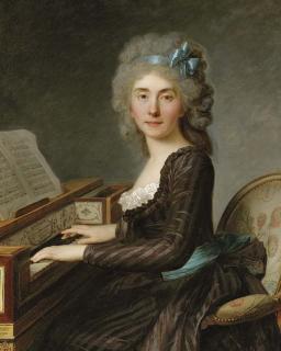 Antoine Vestier - Portrait of Mademoiselle Rouillé, Three-Quarter-Length, At The Pianoforte