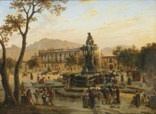 Antoine-Victor-Edmond Joinville - Vue Du Palais D\'Orléans À Palerme