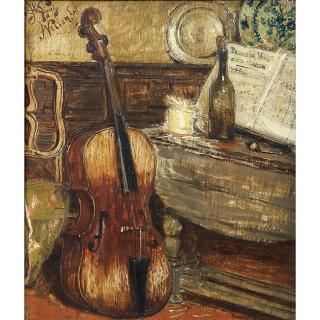 Antoine Vollon - Nature Morte Au Violoncelle Et À La Partition \