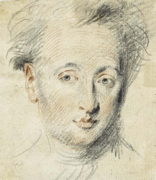 Antoine Watteau - Head of a man