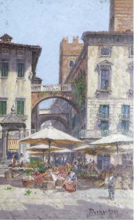 Antoinetta Brandeis - A fruit market, Verona