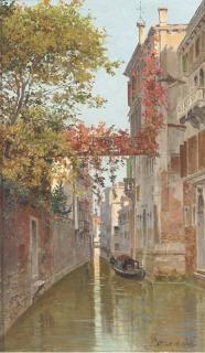 Antoinetta Brandeis - A Gondola On A Venetian Backwater