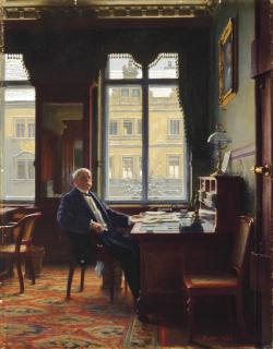 Anton Alexander Von Werner - Portrait of a gentleman at his desk