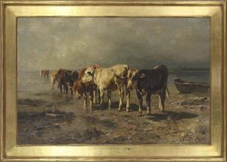 Anton Braith - Kühe am Seeufer