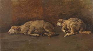 Anton Braith - Zwei ruhende Schafe