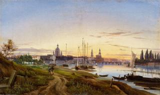Anton Castell - Blick auf Dresden