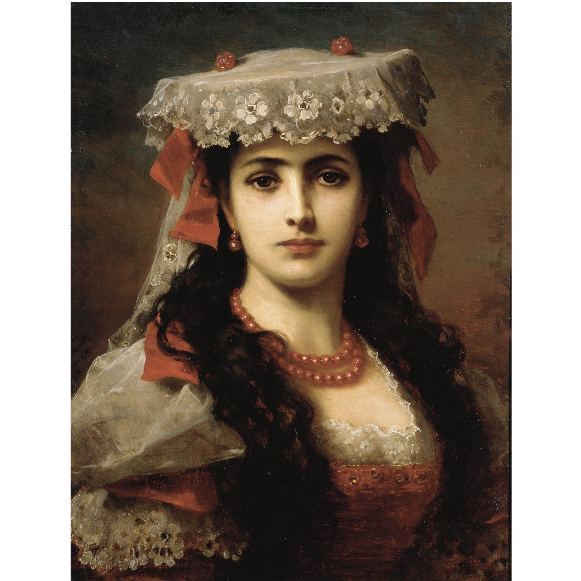 Anton Ebert - Czech Portrait Of A Young Spanish Woman