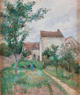 Anton Genberg - Garden scene from Grez