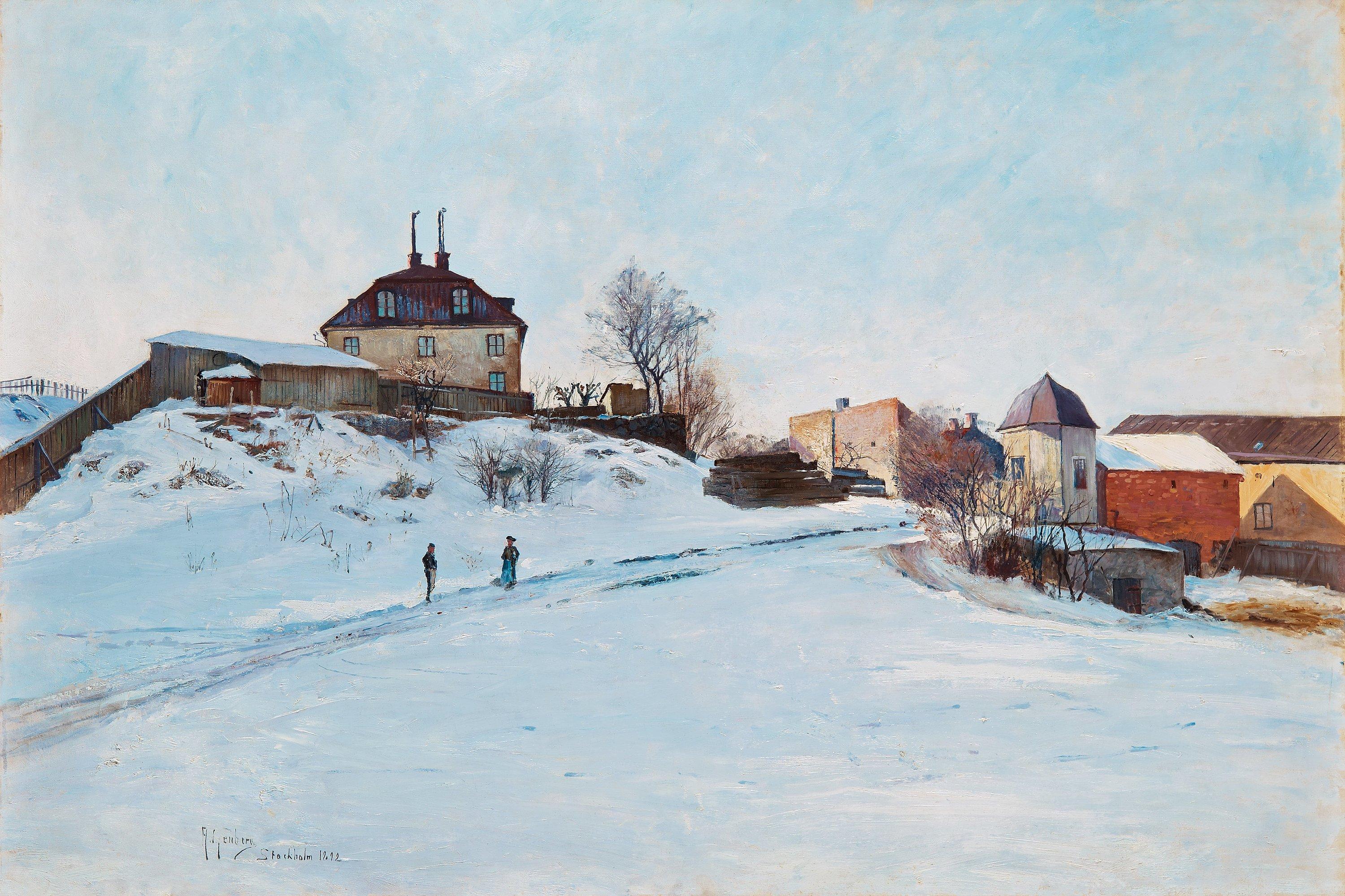 Anton Genberg - Winter scene from Södermalm, Stockholm