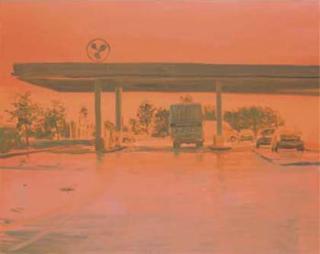 Anton Henning - Tankstelle im Abendlicht (Aalbek)